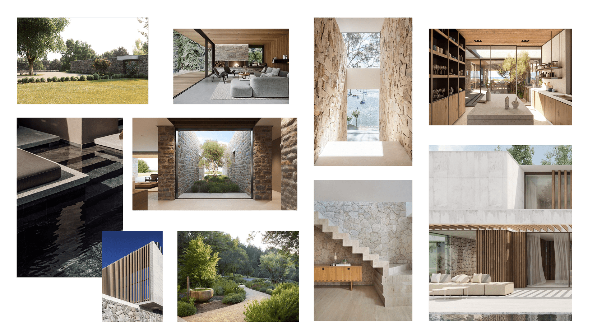 Thetacon Architecture Construction Corfu Cliff house finals Interior Landscape moodboard 02