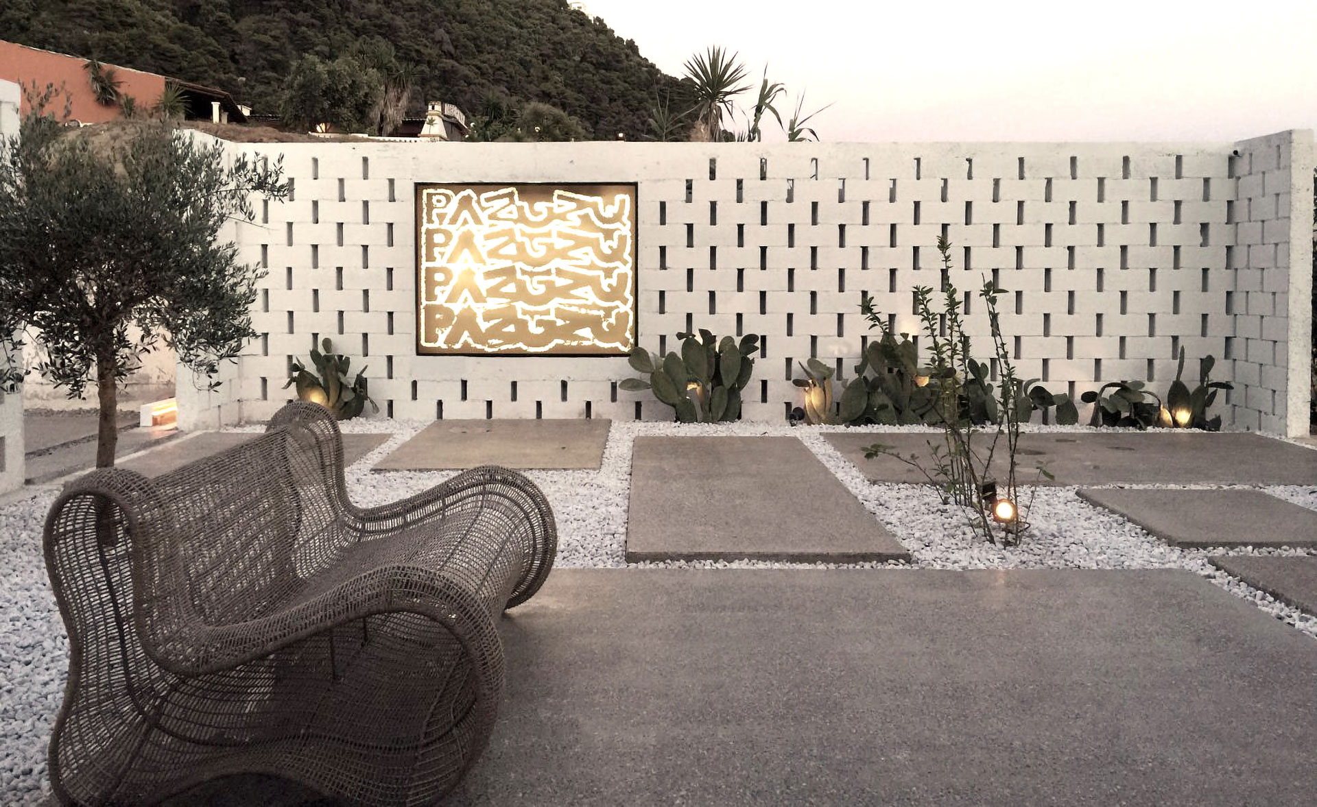 Thetacon Architecture Construction Corfu Pazuzu Beach Bar and Restaurant Glyfada beach soft sanded beach sunset ionian sea featured 0