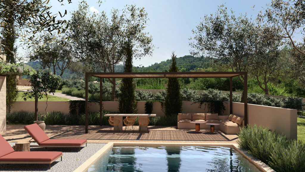 Thetacon Architecture Construction Corfu Aether in Glyfada Process Pool Area