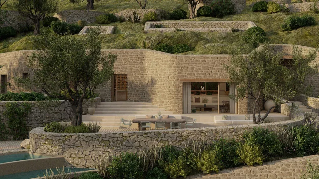 thetacon architects stone villa