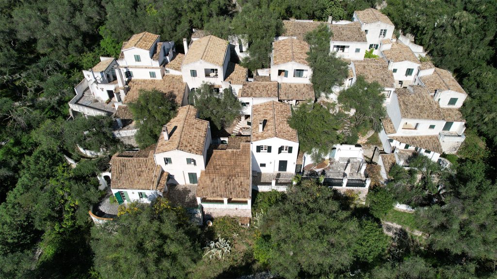 Asprochori Thetacon Architecture Construction Corfu Nisaki white village front view