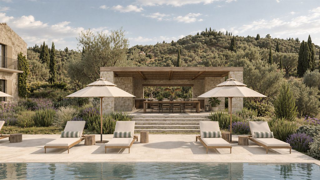 pool and bbq area