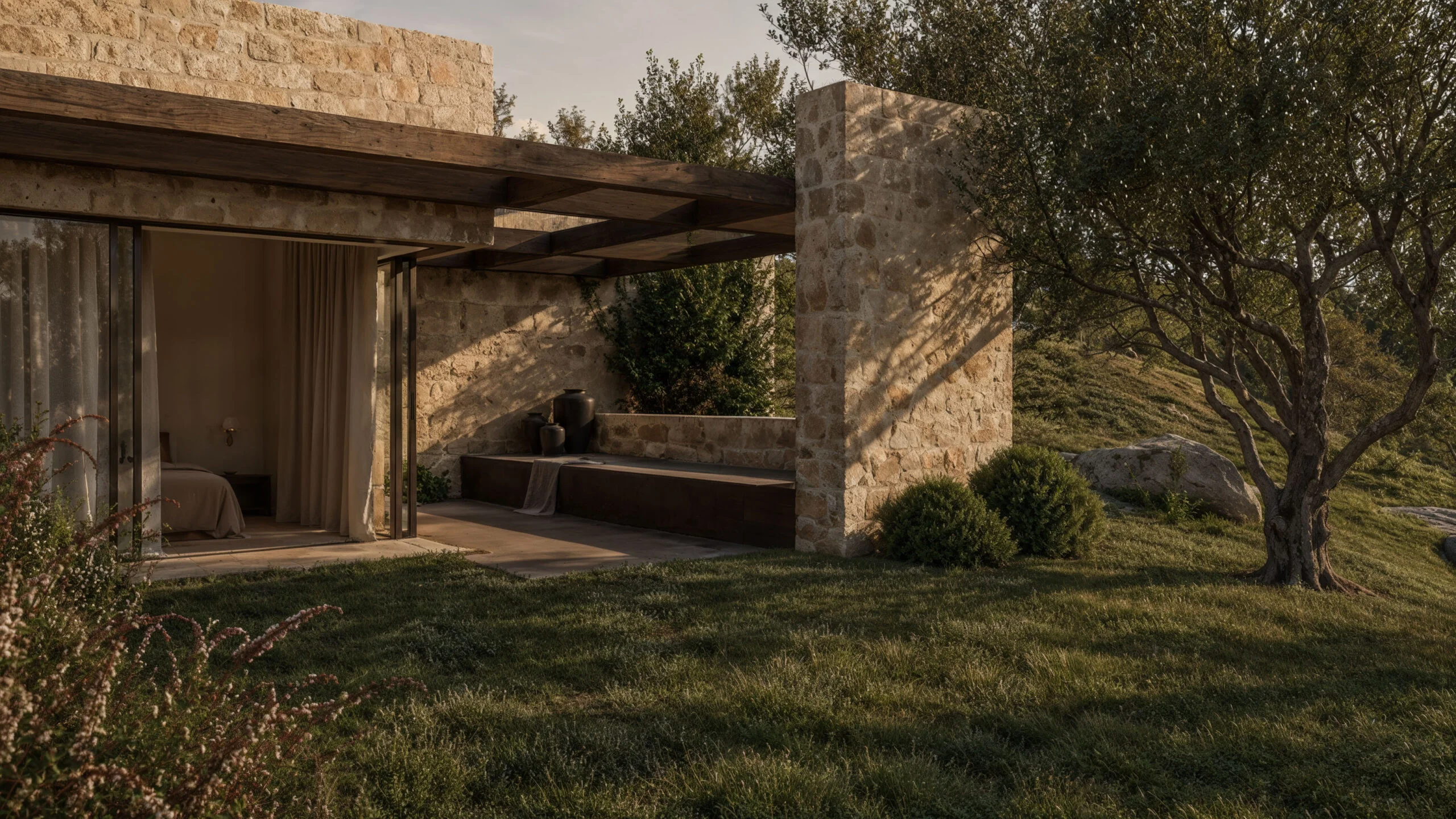 Thetacon Architecture Construction Corfu Casa Ruina Outdoor Bedroom Area