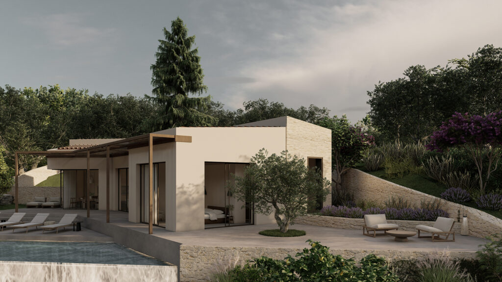 Thetacon Architecture Construction Corfu Casa Fragmento Modern villa with tennis court in Pelekas Inprogress (13)