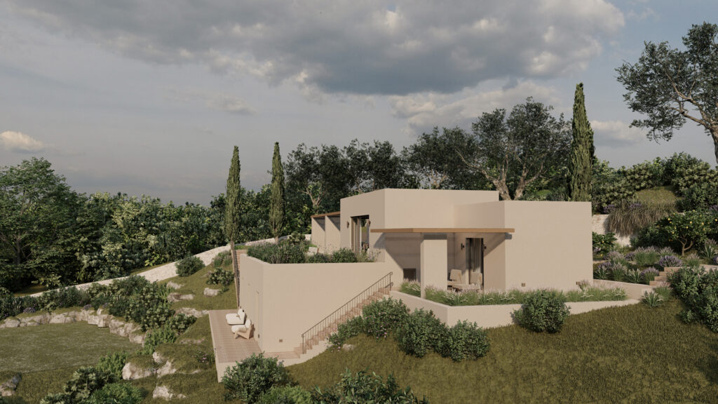 Thetacon Architecture Construction Corfu Cubica House Minimal villa in Pelekas process out side