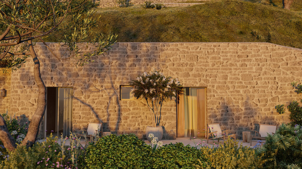 Thetacon Architecture Construction Corfu Casa Maceira Minimal villa stone sea view in Nissaki process 15
