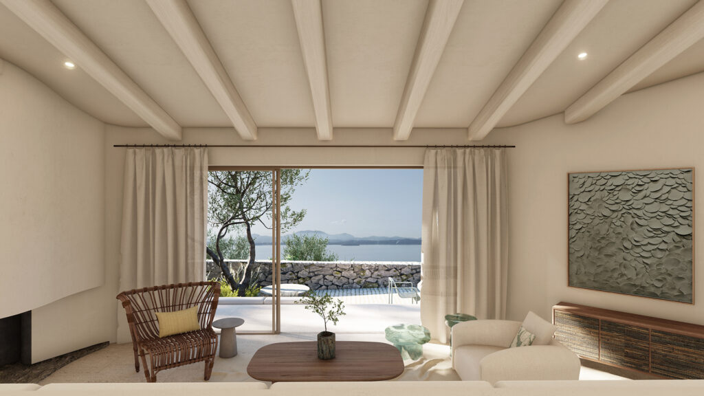 Thetacon Architecture Construction Corfu Casa Maceira Minimal villa stone sea view in Nissaki process 4