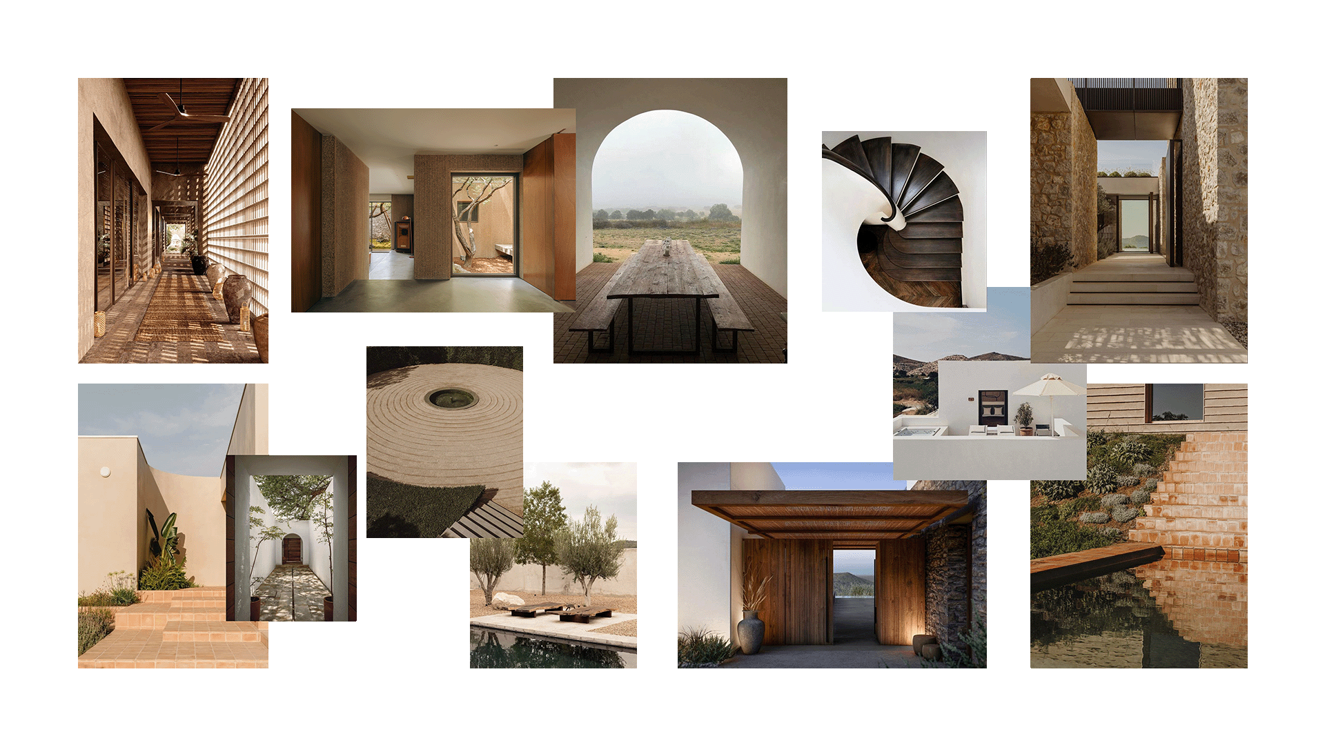 Thetacon Architecture Construction Corfu Kamara Minimal villa roofs bricks sea view in Agioi Theodoroi process moodboard moodboard